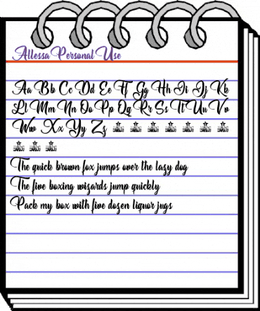Allessa Personal Use Regular animated font preview Allessa Personal Use Regular animated font preview