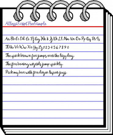 Allessa Script Free Sample Regular animated font preview Allessa Script Free Sample Regular animated font preview