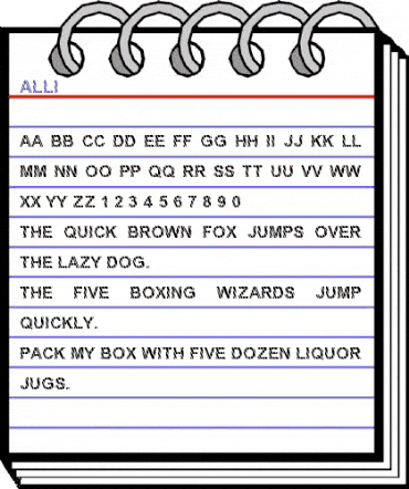 Alli Regular animated font preview