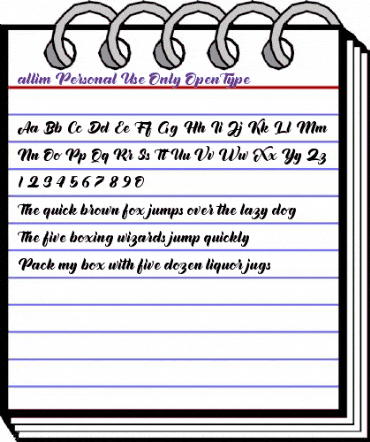 allim Personal Use Only Regular animated font preview