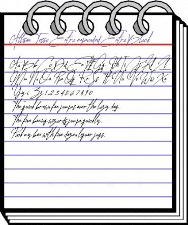 Allison Tessa Oblique animated font preview