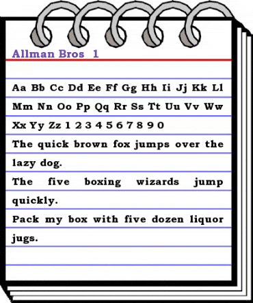 Allman Bros. 1 Regular animated font preview