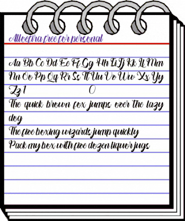 Alloefira free for personal Regular animated font preview