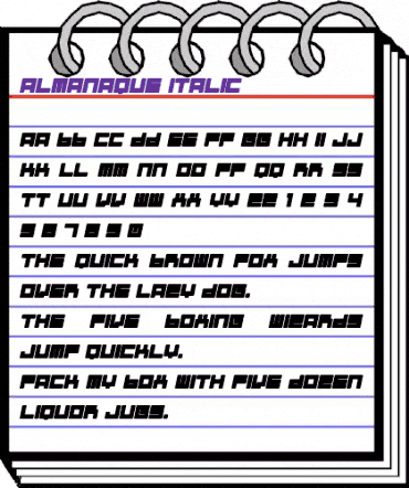 Almanaque Italic animated font preview Almanaque Italic animated font preview