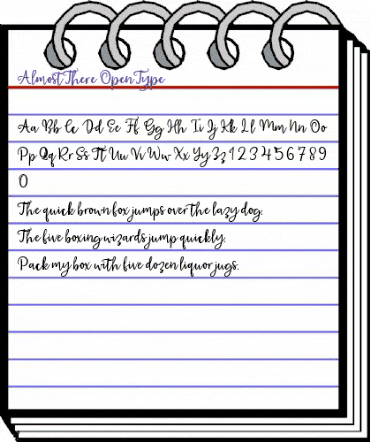 Almost There Regular animated font preview