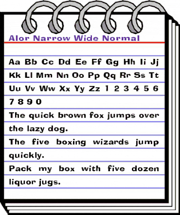 Alor Narrow Wide Normal animated font preview