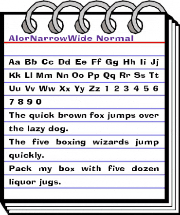 AlorNarrowWide Normal animated font preview