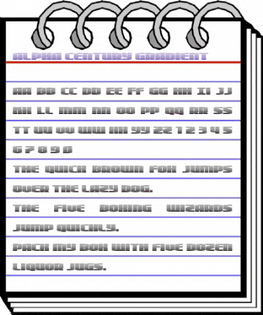 Alpha Century Gradient Regular animated font preview