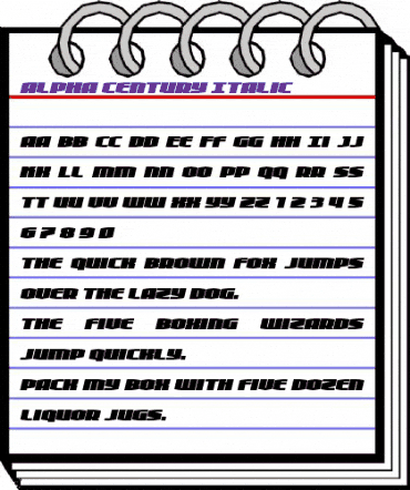 Alpha Century Italic Regular animated font preview