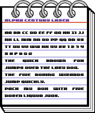 Alpha Century Laser Regular animated font preview