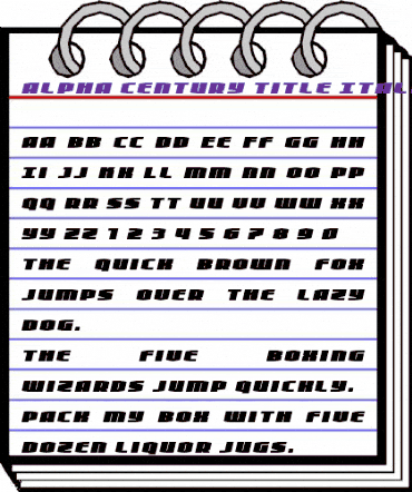 Alpha Century Title Italic Regular animated font preview