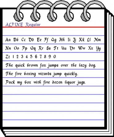 ALPINE Regular animated font preview ALPINE Regular animated font preview