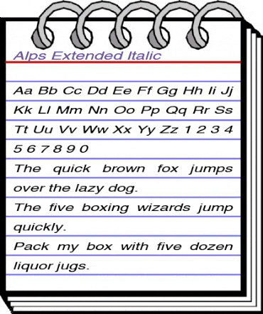 Alps-Extended Italic animated font preview Alps-Extended Italic animated font preview