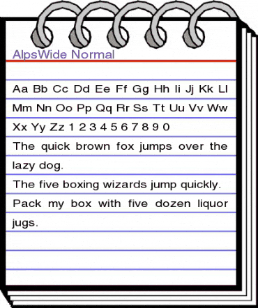 AlpsWide Normal animated font preview