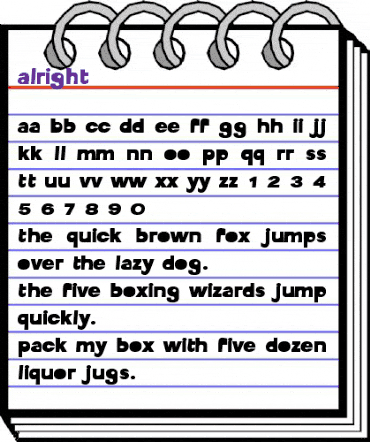 Alright Regular animated font preview