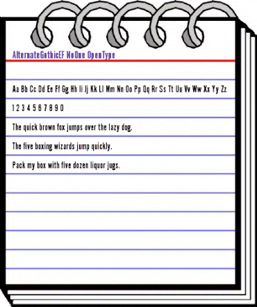 AlternateGothicEF NoOne animated font preview
