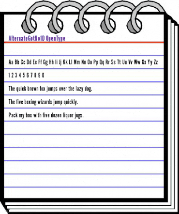 Alternate Gothic No1 D Regular animated font preview Alternate Gothic No1 D Regular animated font preview