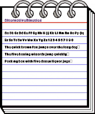 AlternativeNineties Regular animated font preview
