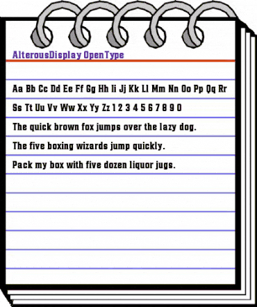 AlterousDisplay Regular animated font preview