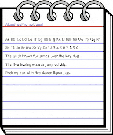 Alum Free Promotional Regular animated font preview Alum Free Promotional Regular animated font preview