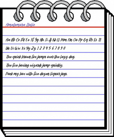 Amatemora Italic Regular animated font preview