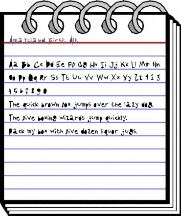 AmazHand_First_Alt Regular animated font preview