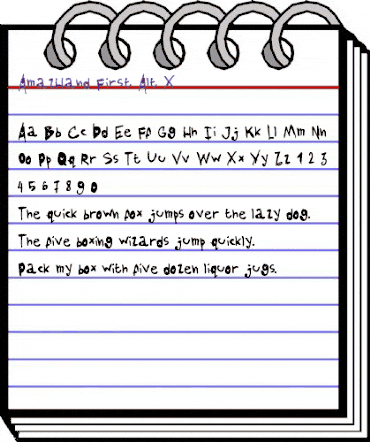 AmazHand_First_Alt_X Regular animated font preview