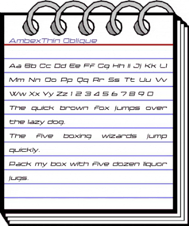 AmbexThin Oblique Regular animated font preview