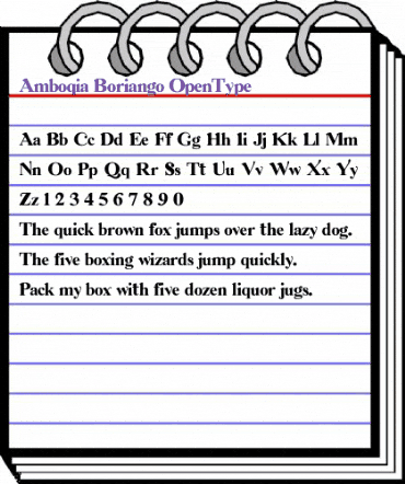Amboqia Boriango Regular animated font preview