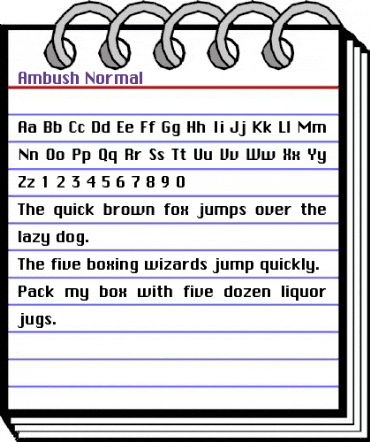 Ambush Normal animated font preview Ambush Normal animated font preview