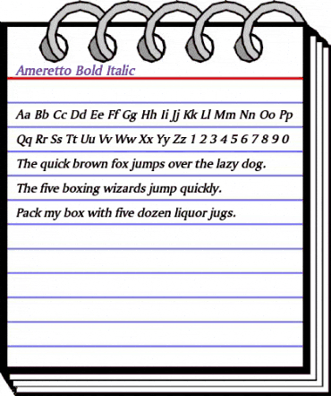 Ameretto Bold Italic animated font preview Ameretto Bold Italic animated font preview