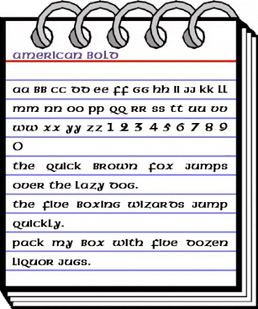 American Bold animated font preview