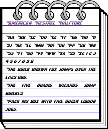 American Kestrel Halftone Regular animated font preview American Kestrel Halftone Regular animated font preview