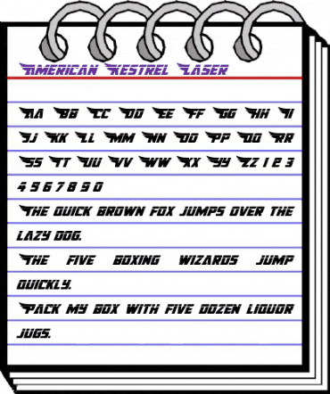 American Kestrel Laser Regular animated font preview American Kestrel Laser Regular animated font preview