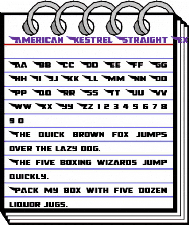 American Kestrel Straight Exp Expanded animated font preview