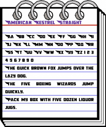 American Kestrel Straight Regular animated font preview American Kestrel Straight Regular animated font preview