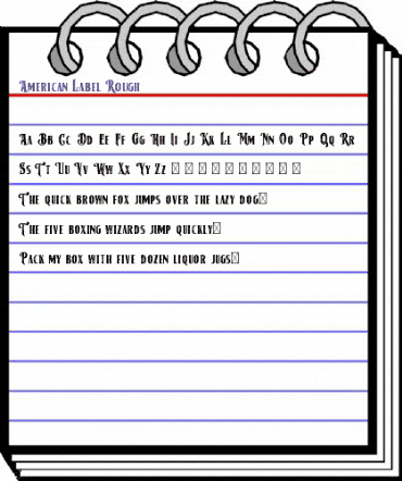 American Label Rough Regular animated font preview