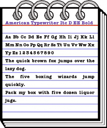 American Typewriter Itc D EE Bold animated font preview American Typewriter Itc D EE Bold animated font preview