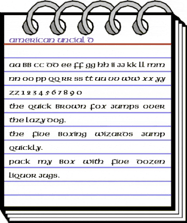 American Uncial D Regular animated font preview American Uncial D Regular animated font preview