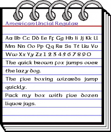 American Uncial Regular animated font preview American Uncial Regular animated font preview