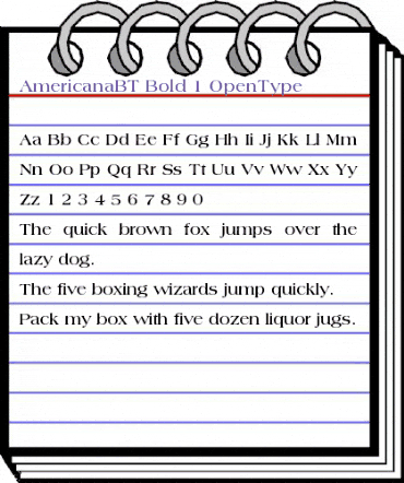 Americana Bold animated font preview