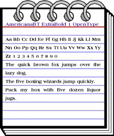 Americana Extra Bold animated font preview Americana Extra Bold animated font preview