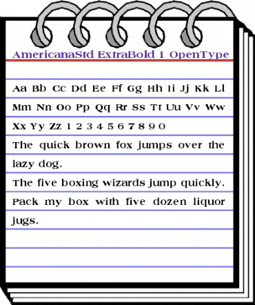 Americana Std Extra Bold animated font preview Americana Std Extra Bold animated font preview