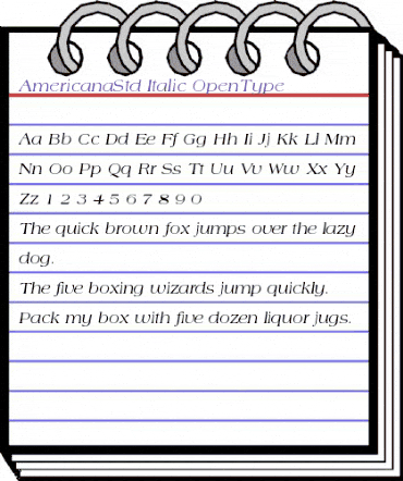 Americana Std Italic animated font preview Americana Std Italic animated font preview