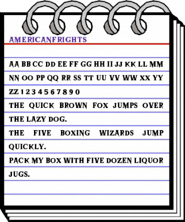 American Frights Regular animated font preview American Frights Regular animated font preview