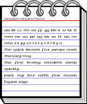 AmericanUncDRo1 Regular animated font preview AmericanUncDRo1 Regular animated font preview