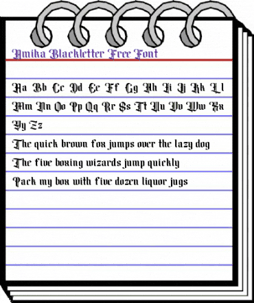 Amika Blackletter Free Font Regular animated font preview