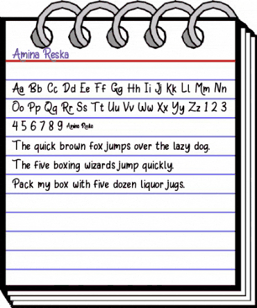 Amina Reska Regular animated font preview Amina Reska Regular animated font preview