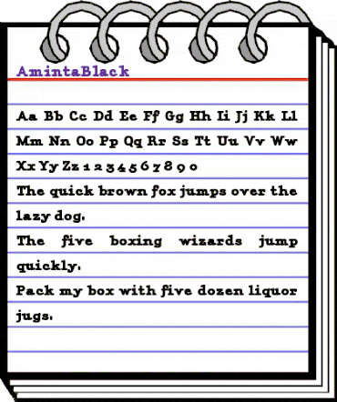 AmintaBlack Regular animated font preview