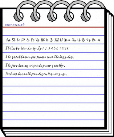 amira script Regular animated font preview